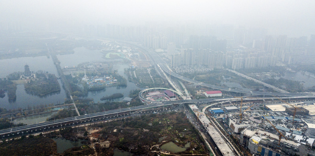 长沙湘府路（河西段）快速化改造工程桥梁主体全部浇筑完成
