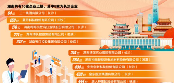 长沙6家企业上榜中国民企500强