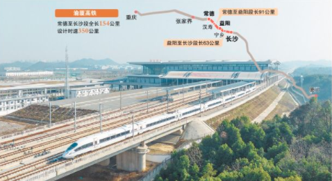 渝厦高铁常德至益阳段今日开通运营 长常实现高铁全线贯通