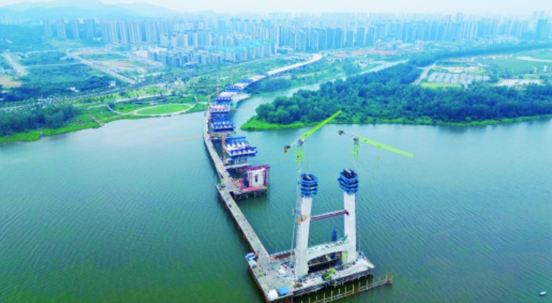 湖南单体最大市政斜拉桥明年底建成通车 长沙城北将添进出城快捷通道