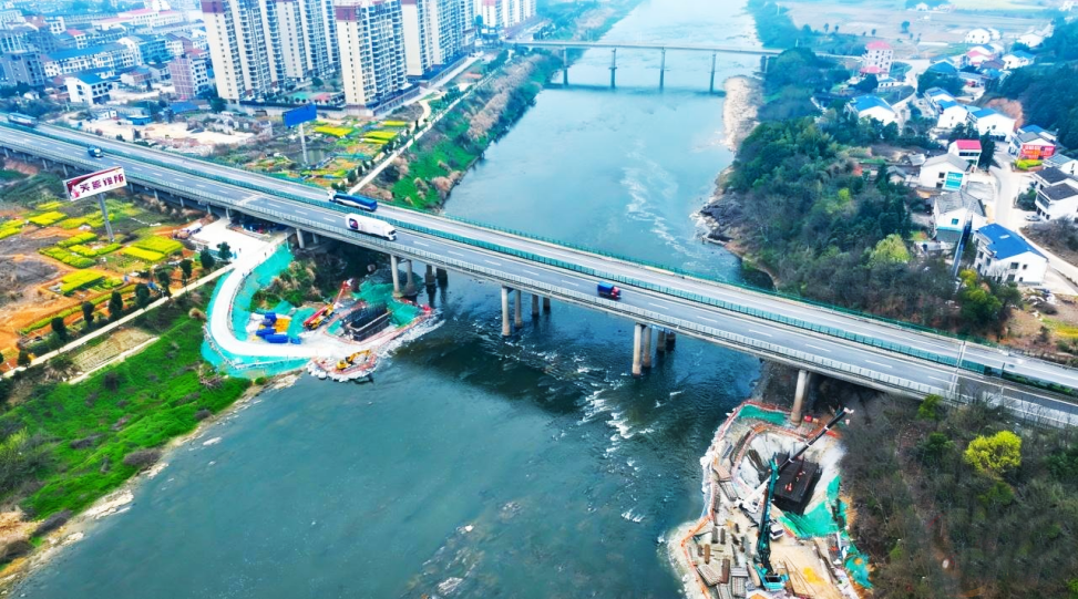 汨水大桥新突破，京港澳高速岳长扩容加快建设