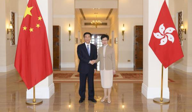 香港中联办主任骆惠宁拜会香港特区行政长官林郑月娥