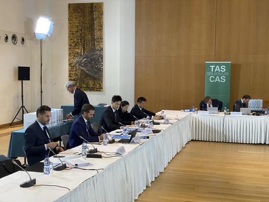 ▲当地时间2019年11月15日,瑞士蒙特勒,国际体育仲裁庭孙杨公开听证会举行