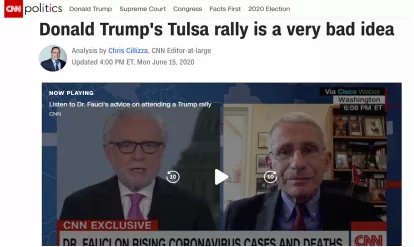 ▲CNN称,特朗普的竞选集会是非常糟糕的决定
