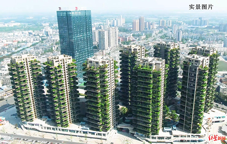 成都首个城市森林花园建筑小区：配有喷淋系统，已有业主入住
