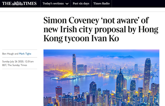 (图为《泰晤士报》对于爱尔兰方面回应的报道)