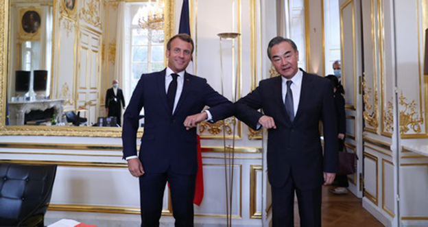 法国总统马克龙会见王毅