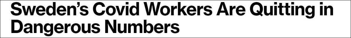 彭博社报道称,瑞典辞职的新冠工作人员数量惊人