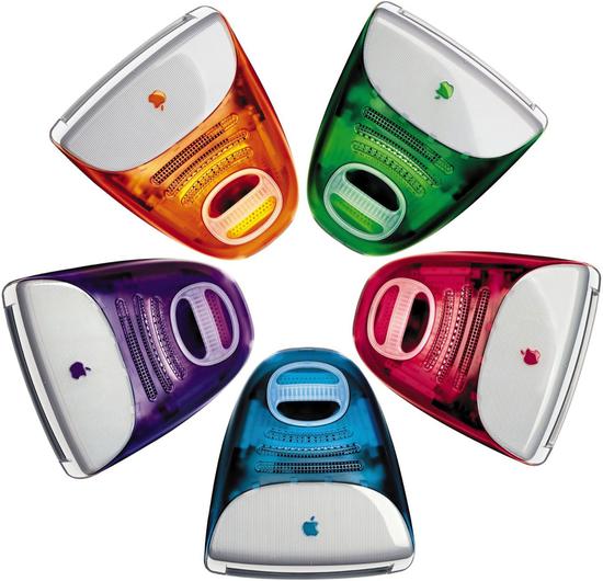 五种配色的 iMac G3|Apple