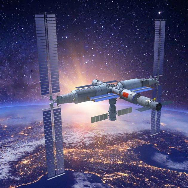 完成组建的天宫空间站效果图(图片来自网络)