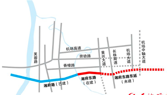 湘府东路东延城际快速干道项目获批 主路全长10.385公里
