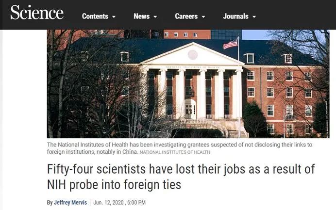 54名美科学家被迫失去工作 绝大多数是亚裔和华人！