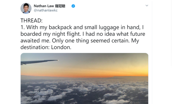 丢下同伙离开香港后 罗冠聪自曝连夜乘机逃往伦敦